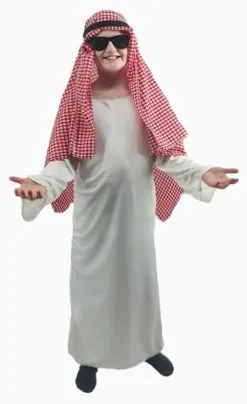 Childs Age 8-12 Years Saudi Arabian Prince Fancy Dress Costume