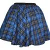 Ladies Blue Hunting Tartan Full Circle Skater Skirt With Elasticated Waistband