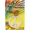 Unisex Hippie Peace Sign Medallion 1970's Fancy Dress Hippy Pendant Accessory