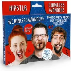 Chinless Wonders Photo Booth Selfie Party Props For Your Face [Beardy & Hipster] -Halloween Shop apigo03ni 35391.1626788660