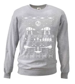 Grey Cheesy Christmas Star Sweatshirt White Galaxy Wars Nordic Sweatshirt Gift -Halloween Shop apigx1zlr 51732.1481203654