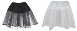 Childs 16" Black Or White Underskirt Petticoat Under Skirt Rock N Roll Fancy Dress