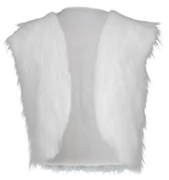 Childs 4-7 Yrs White Polar Bear Faux Fur Waistcoat Snowman Arctic Fancy Dress