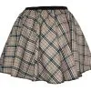 Ladies Thompson Camel Tartan Full Circle Skater Skirt With Elasticated Waistband