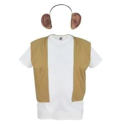 Childs BFG Waistcoat & Ears Big Friendly Giant Fancy Dress Book Day Kids Age 8-12yrs