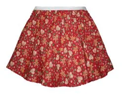 Ladies 15" Festive Ginger Bread Man Skater Skirt Womans Xmas Fancy Dress