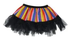 Ladies 12" Rainbow Striped LGBT Cyber Tutu Skirt Pride Fancy Dress