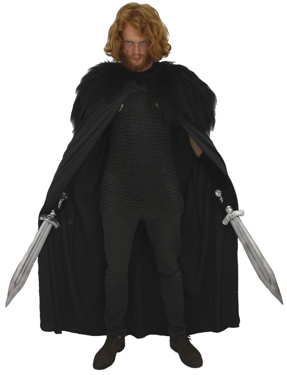 60" Jon Snow Nights Cape With 'BlackWatch' Faux Fur Collar Thrones Fancy Dress 1 60" Jon Snow Nights Cape With 'BlackWatch' Faux Fur Collar Thrones Fancy Dress