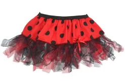 Ladies 12" Red With Black Polkadots Cyber Tutu Fancy Dress