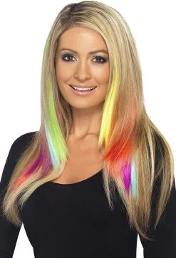 Colour Flash Hair Extensions Smiffys 3 Colours To Choose From Fancy Dress