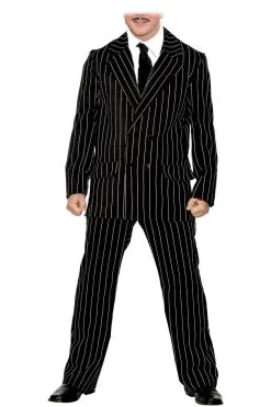 Mens Pinstripe Gomez The Addams Family Halloween Fancy Dress Costume
