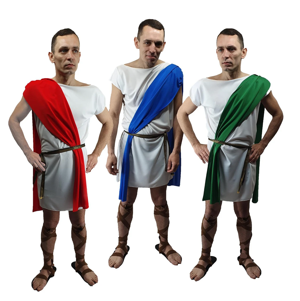 Adult Mens Roman Greek Pleb Plebeian Toga Tabard & Sash Historical Fancy Dress Costume 1 Adult Mens Roman Greek Pleb Plebeian Toga Tabard & Sash Historical Fancy Dress Costume