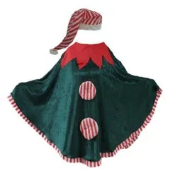 Deluxe Velveteen Festive Christmas Poncho / Shawls With Long Hair Faux Fur 5 Styles -Halloween Shop apirqz8ow 62361.1606300099