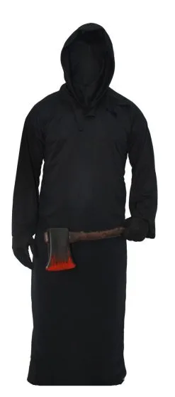 Adults Black Hooded Ghoul Faceless Reaper Halloween Fancy Dress Outfit -Halloween Shop apirytyg3 82775.1536937637