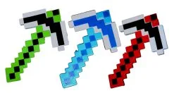 Flashing 8-Bit LED Pixel Block Survival Craft Kids Light-Up SFX Pickaxe Prop