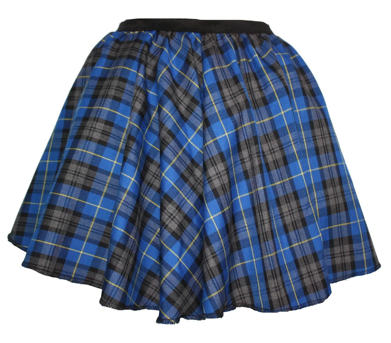Ladies Blue Hunting Tartan Full Circle Skater Skirt With Elasticated Waistband 2 Ladies Blue Hunting Tartan Full Circle Skater Skirt With Elasticated Waistband - Image 2