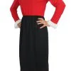 Ladies Black & Red Olive Oyle Costume Damsel In Distress Fancy Dress