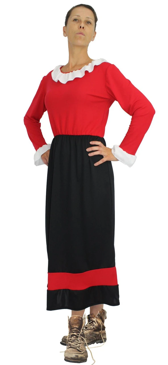 Ladies Black & Red Olive Oyle Costume Damsel In Distress Fancy Dress 1 Ladies Black & Red Olive Oyle Costume Damsel In Distress Fancy Dress