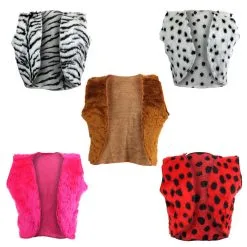 Childs 8-12 Yrs Full Back Short Fur Animal Book Week Fancy Dress Waistcoat