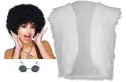 Ladies 70s Disco Diva 1970s Glam Rock Fur Waistcoat Shades & Afro Kit 7 Ladies 70s Disco Diva 1970s Glam Rock Fur Waistcoat Shades & Afro Kit -Halloween Shop apivio5dw 36345.1632305259