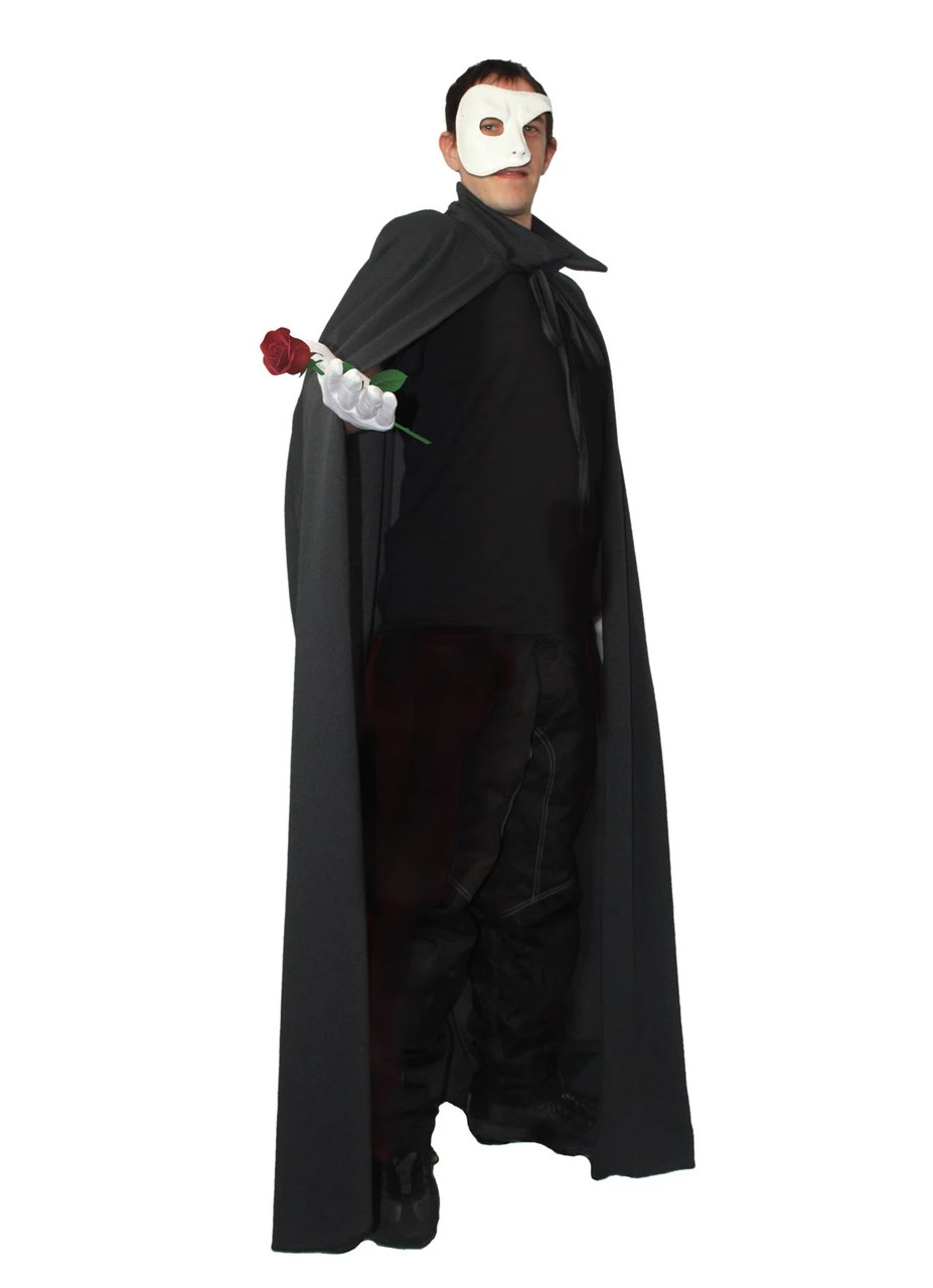 Adults Unisex Deluxe Phantom Of The Opera Costume - Deluxe Mask / Cape / Gloves 1 Adults Unisex Deluxe Phantom Of The Opera Costume - Deluxe Mask / Cape / Gloves