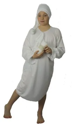 Ebenezer Scrooge Charles Dickens Christmas Play Night Gown & Cap Childs Size Fancy Dress