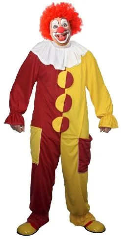 Adults Unisex Red & Yellow Clown Costume Circus Jumpsuit Fancy Dress -Halloween Shop apiygwccs 54834.1648037990
