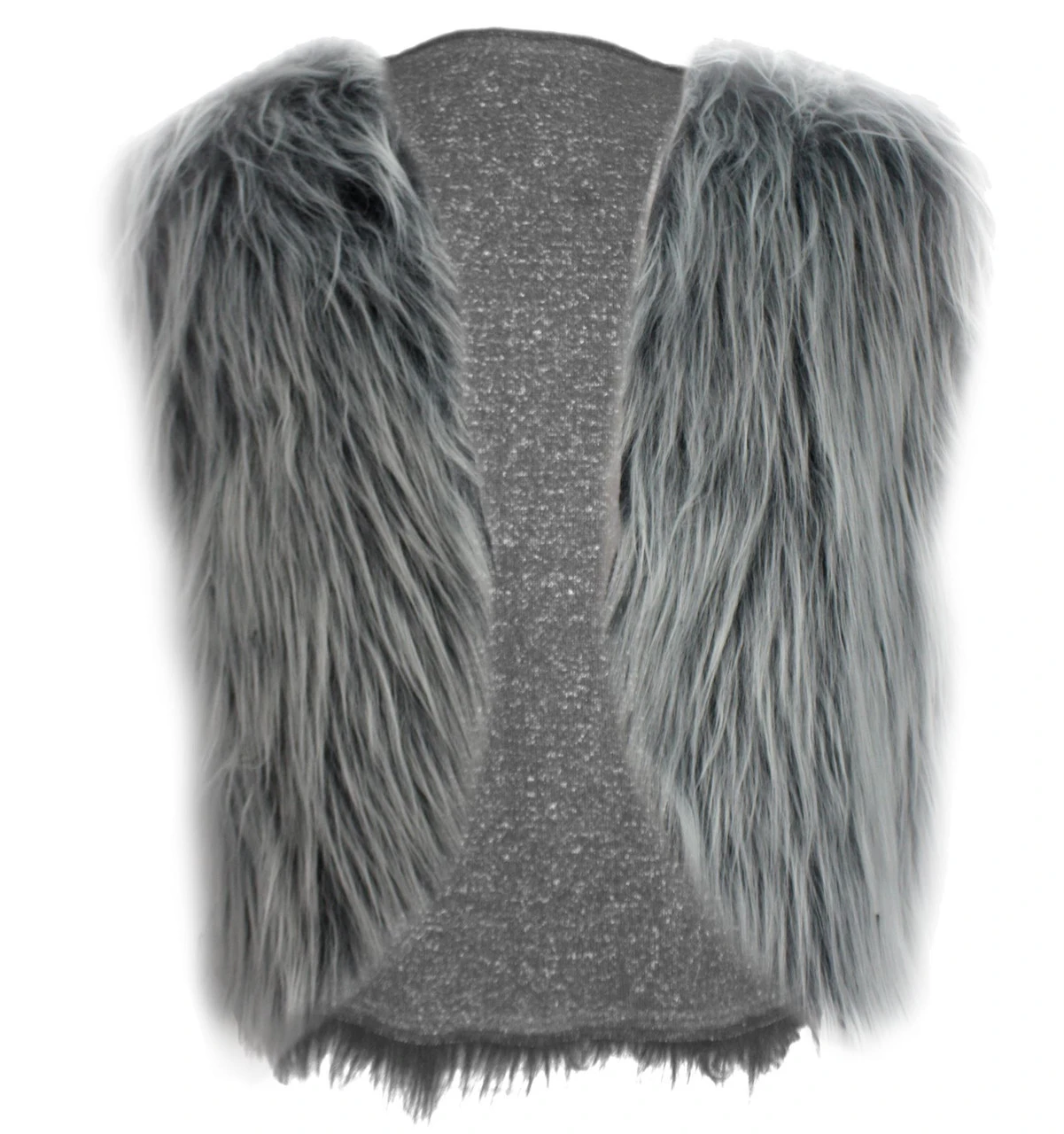 Childs 8-12 Yrs Grey Wolf Animal Faux Fur Waistcoat Arctic Fancy Dress 1 Childs 8-12 Yrs Grey Wolf Animal Faux Fur Waistcoat Arctic Fancy Dress