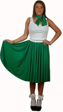 1950s St Patricks Day Shamrock Green Rock N Roll Skirt + Scarf Irish Fancy Dress -Halloween Shop apiyxhqat 93002.1618403056