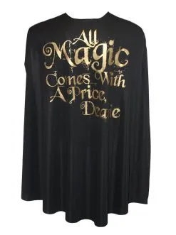 Once Upon A Time Cape 35" Black All Magic Comes With A Price Mr Gold
