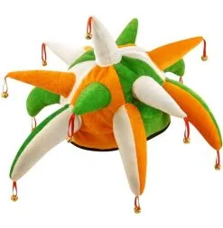 Green Orange & White Irish Jester Hat St Patricks Day Accessory Ireland Support