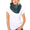 Unisex Adults Balmoral Teal Tartan Snood Burns Night Fancy Dress Accessory