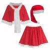 Adults Miss Christmas Shawl Skirt & Hat Xmas Festive Fancy Dress Costume [2 Sizes]