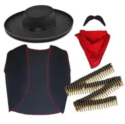Childs Mexican Bandito Bandit Outlaw Wild West Fancy Dress Costume [2 Sizes]