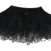 Ladies Black 12" Cyber Tutu Skirt Halloween 1980's Fancy Dress