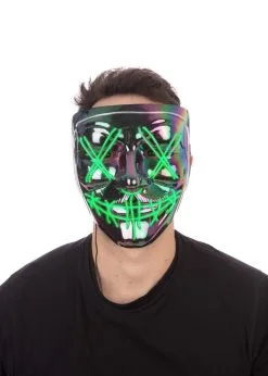 Anarchy Iridescence Light Up LED Mask Halloween Fancy Dress