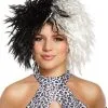 Dalmation Dog Snatcher Cruella Black & White Wig Halloween World Book Day Fancy Dress Accessory