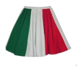 Ladies Emerald White Red 15" Skater Panel Skirt - White Band[Standard]