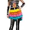Ladies M/L Dia De Los Muertos Day Of The Dead Fancy Dress Costume