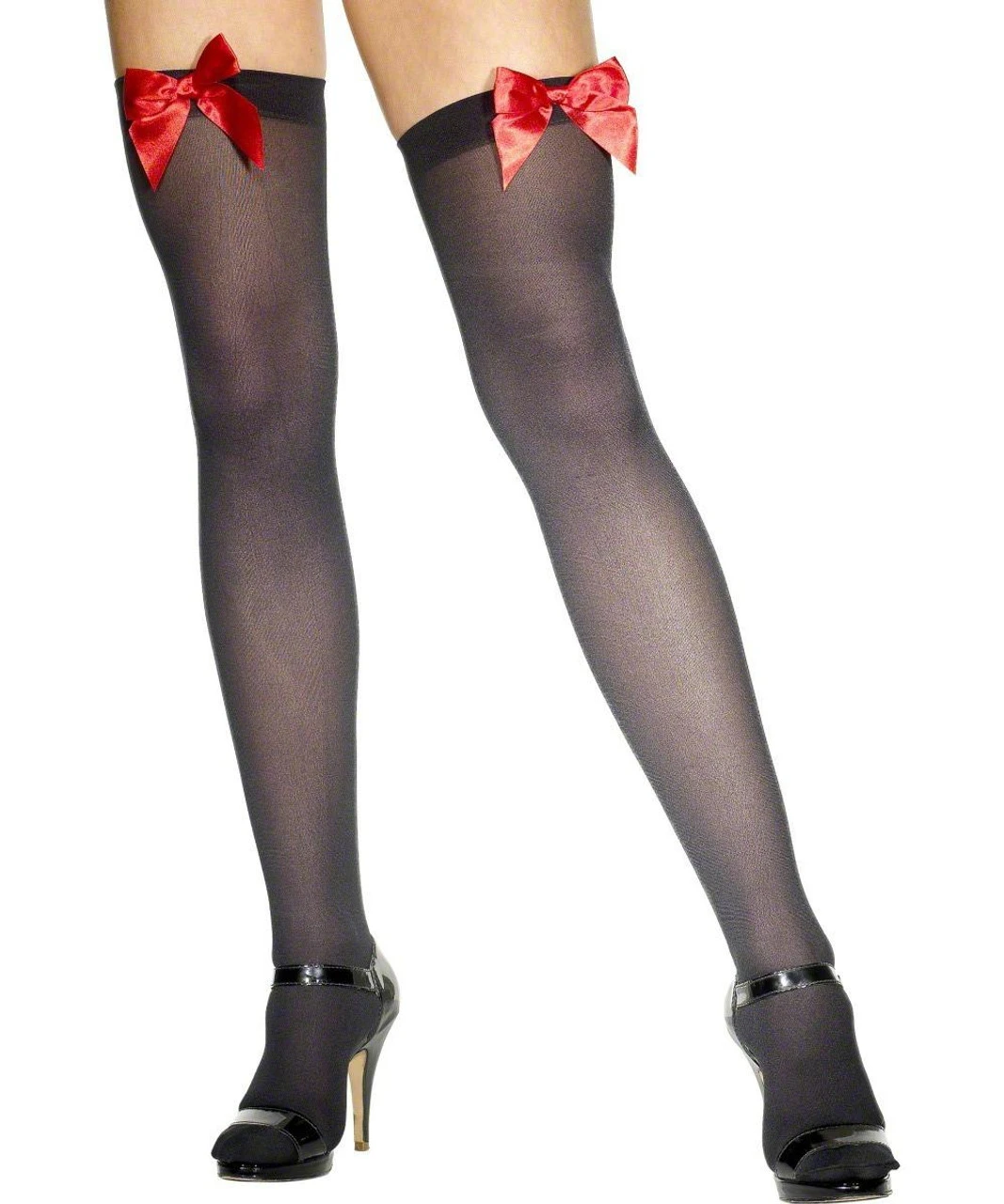 Smiffys Fever Black Hold Ups Red Bow 1 Size 1 Smiffys Fever Black Hold Ups Red Bow 1 Size