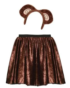Female Monkey Skater Skirt With Ears Velveteen Adults Kids Children's