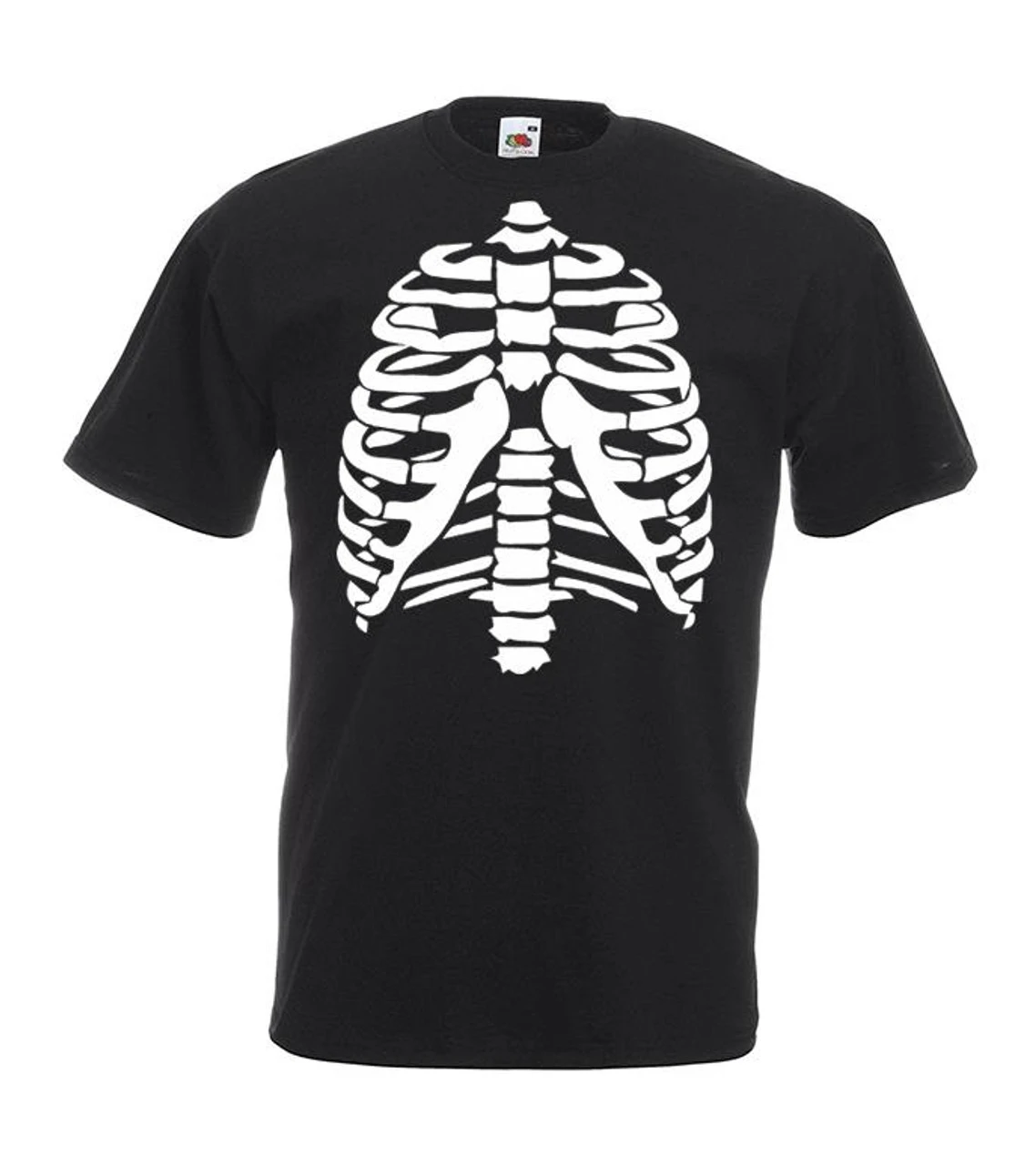 Mens Black Skeleton Rib Cage T-Shirt Halloween Human Anatomy Top 1 Mens Black Skeleton Rib Cage T-Shirt Halloween Human Anatomy Top
