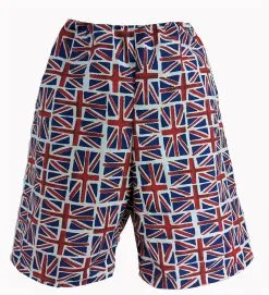 Childs Union Jack Flag Shorts United Kingdom Great Britain UK GB King Charles Coronation Fancy Dress [Age 8-12 Years]