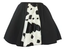 Childs 8-12 Yrs Cow Print 15" Skater Jesse Animal Fancy Dress Panel Skirt