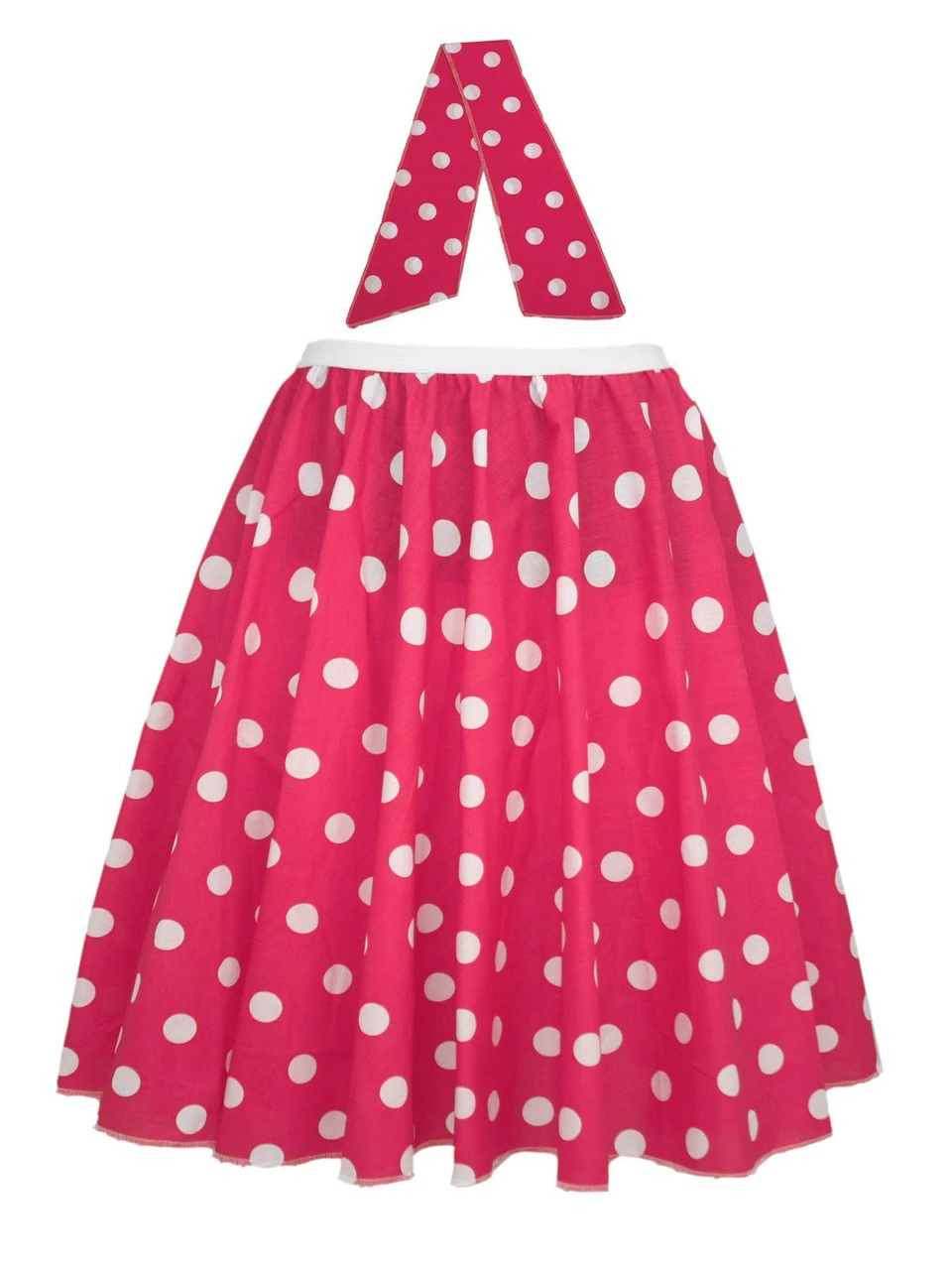 Adults 22" Polka Dot Spot Rockerbilly Rock N Roll Skirt & Neck Scarf 1950s Fancy Dress 13 Adults 22" Polka Dot Spot Rockerbilly Rock N Roll Skirt & Neck Scarf 1950s Fancy Dress - Image 13
