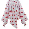 Childs Red Nose Day Charity Fundraising White With Red Polka Dot Handkerchief Skirt