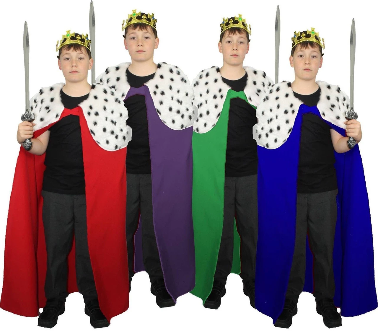 Children's Kings Cloak & Plastic Crown Nativity Wise Men Christmas Fancy Dress 1 Children's Kings Cloak & Plastic Crown Nativity Wise Men Christmas Fancy Dress
