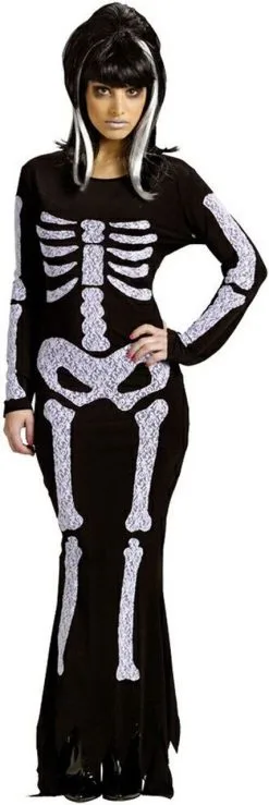 Womans Sexy Lace Skeleton Long Sleeved Dress Fancy Dress Costume