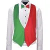 Childs Italy Italian National Flag Backless Waistcoat & Bowtie Fancy Dress [2 Sizes]