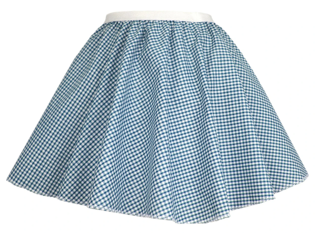 Ladies Blue Gingham 15" Harvest Time Skater Skirt Cowgirl Fancy Dress 1 Ladies Blue Gingham 15" Harvest Time Skater Skirt Cowgirl Fancy Dress